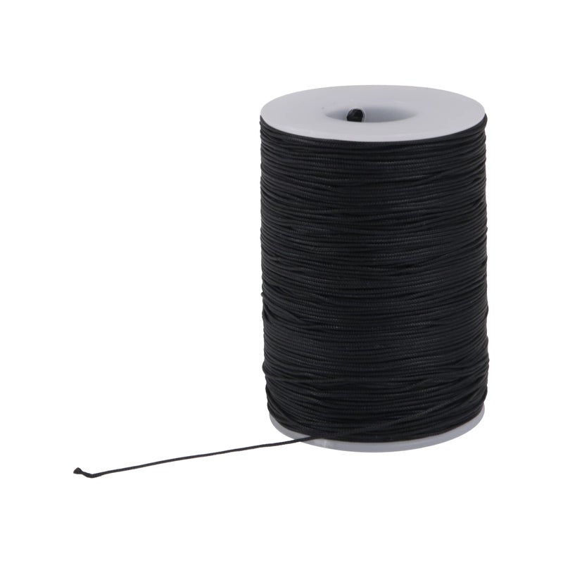 CNBTR Round Waxed Thread for Leather Sewing - Leather Thread Wax String for Leather Craft Stitching Bookbinding 0.5mm Black - Image 1